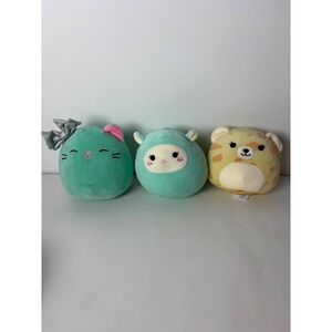 Lot of‎ 3:  5" Squishmallows Plush Lexie Cheetah, Jacob Sheep, Charisma Cat